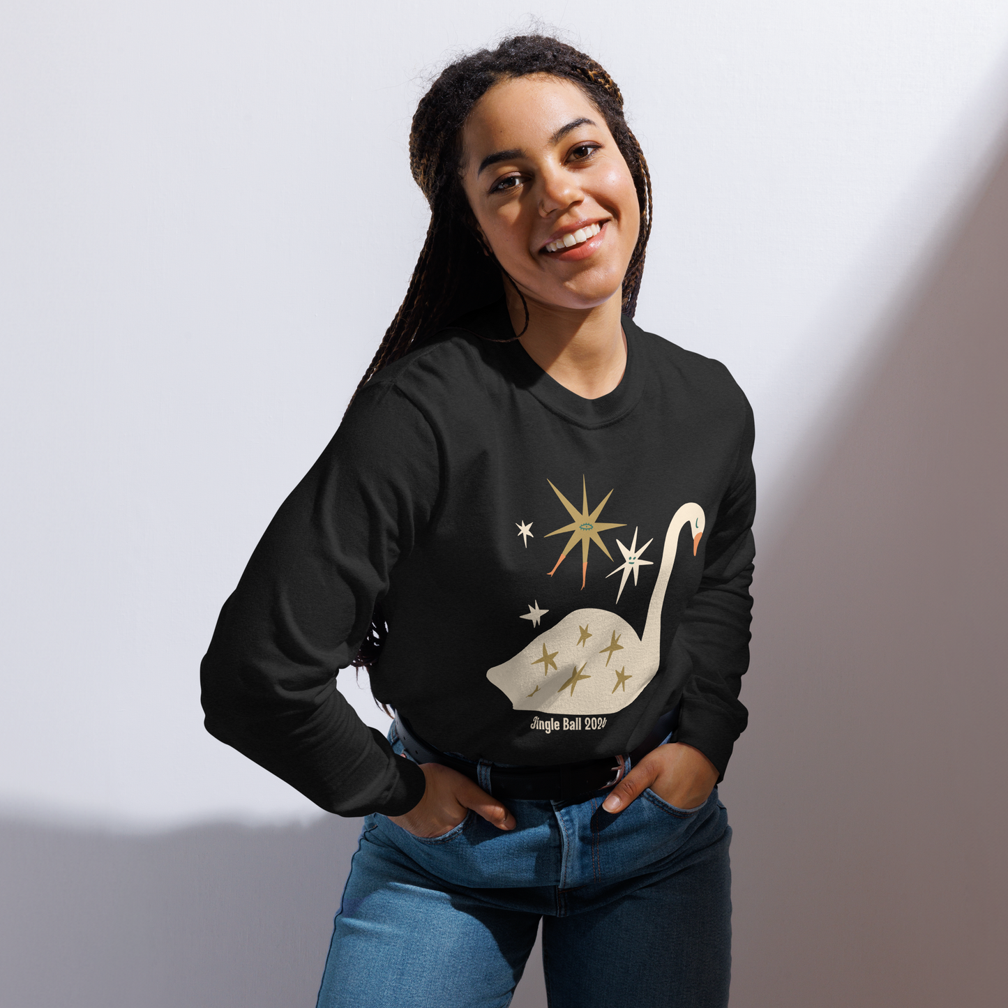 Starlit Swan Garment-dyed Heavyweight Long-Sleeve T-Shirt by Comfort Colors