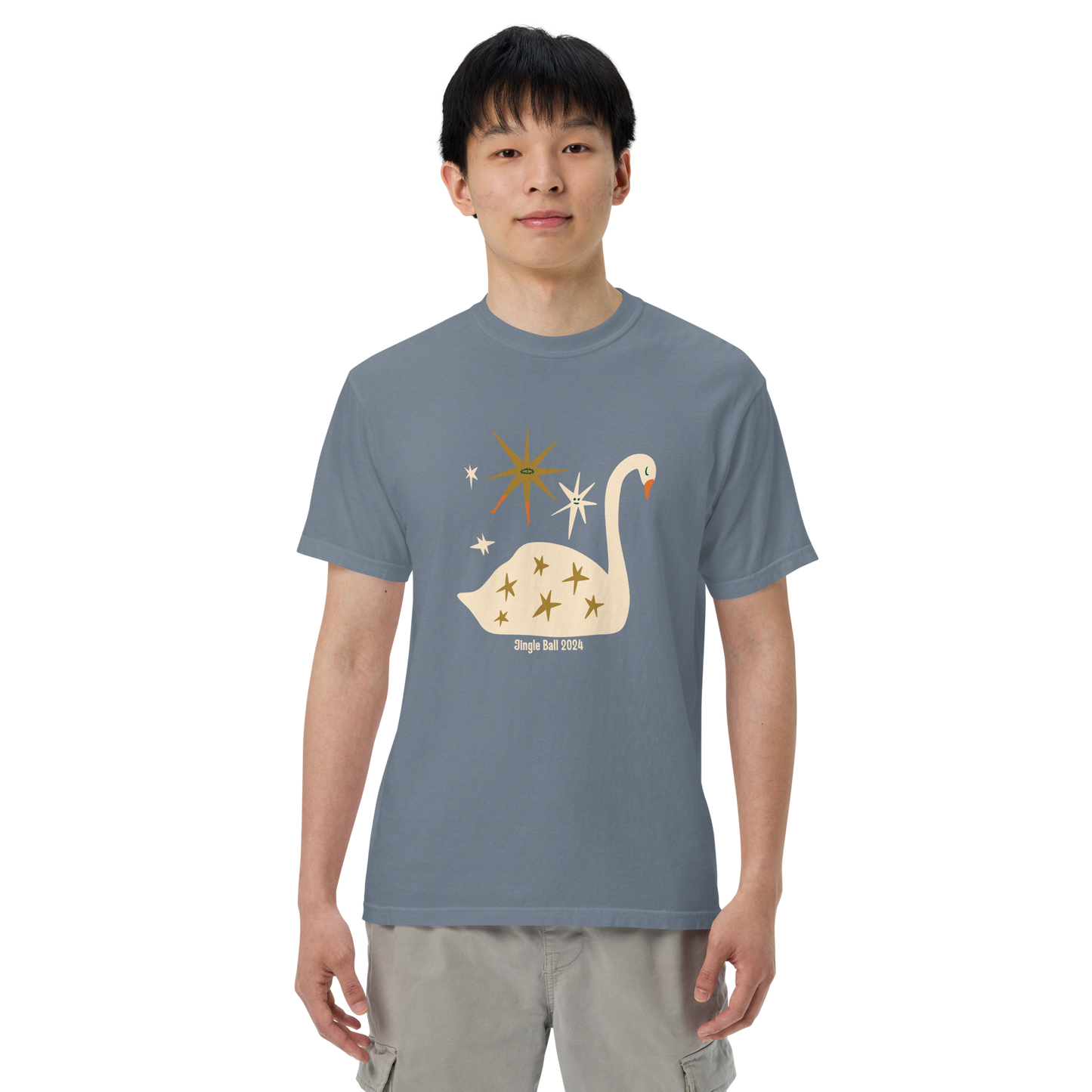 Starlit Swan Unisex Garment-dyed Heavyweight T-Shirt by Comfort Colors