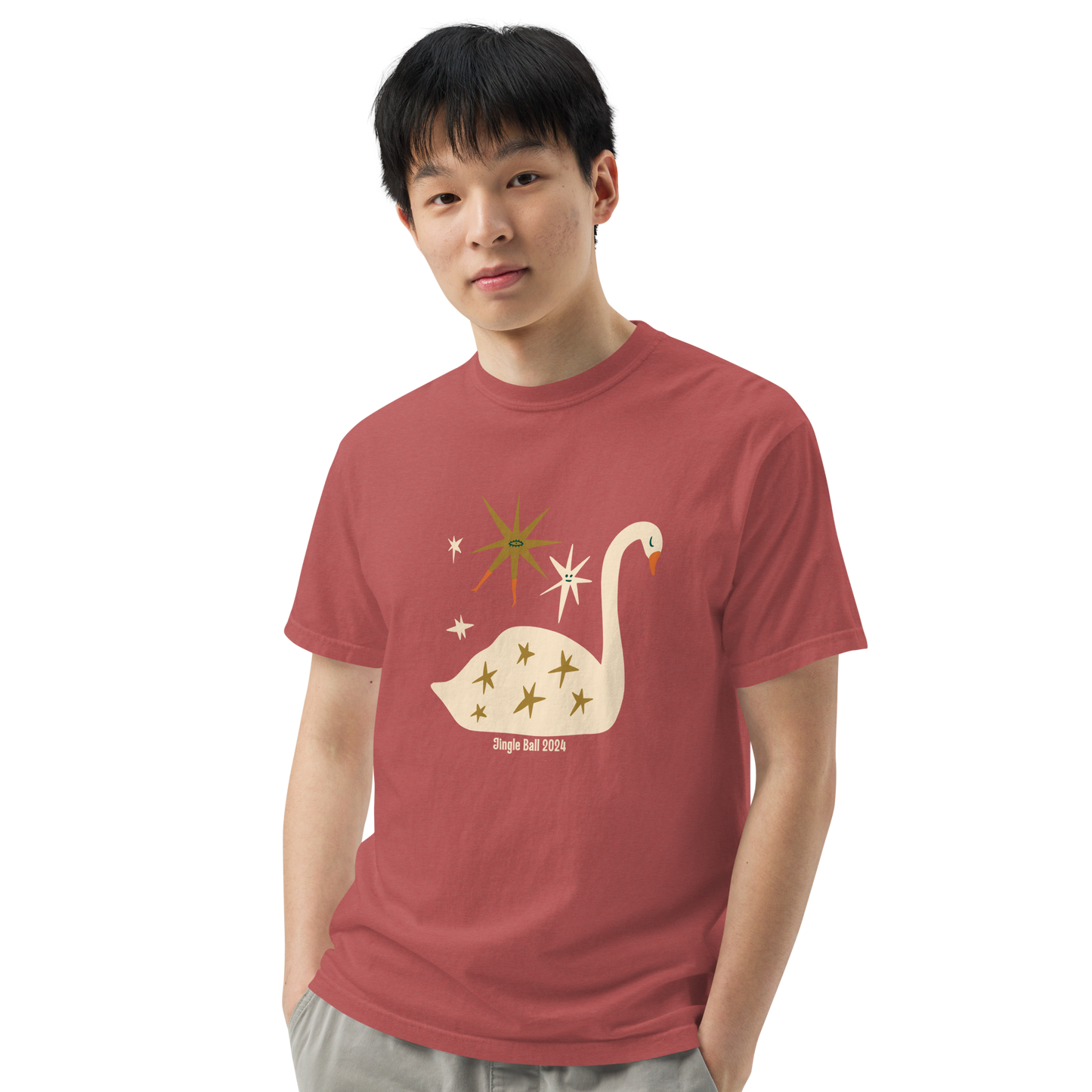 Starlit Swan Unisex Garment-dyed Heavyweight T-Shirt by Comfort Colors