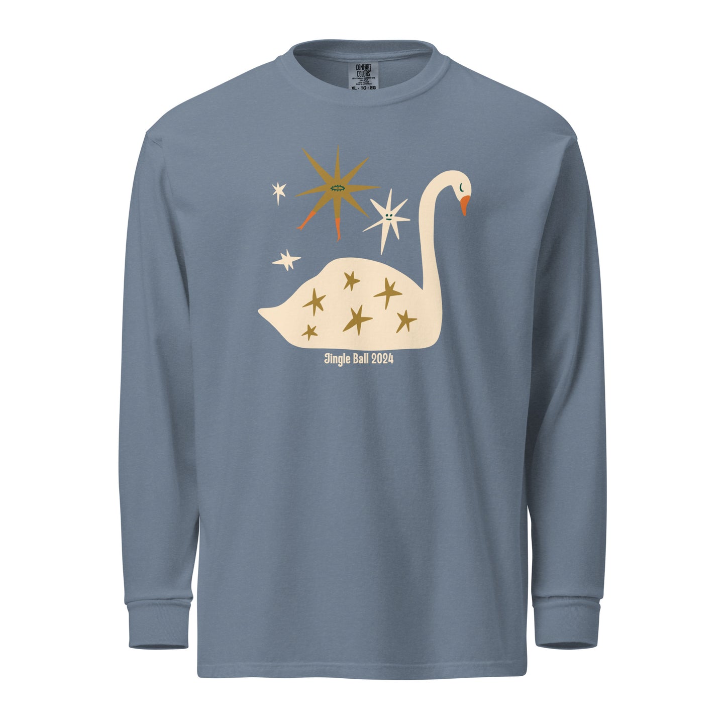 Starlit Swan Garment-dyed Heavyweight Long-Sleeve T-Shirt by Comfort Colors