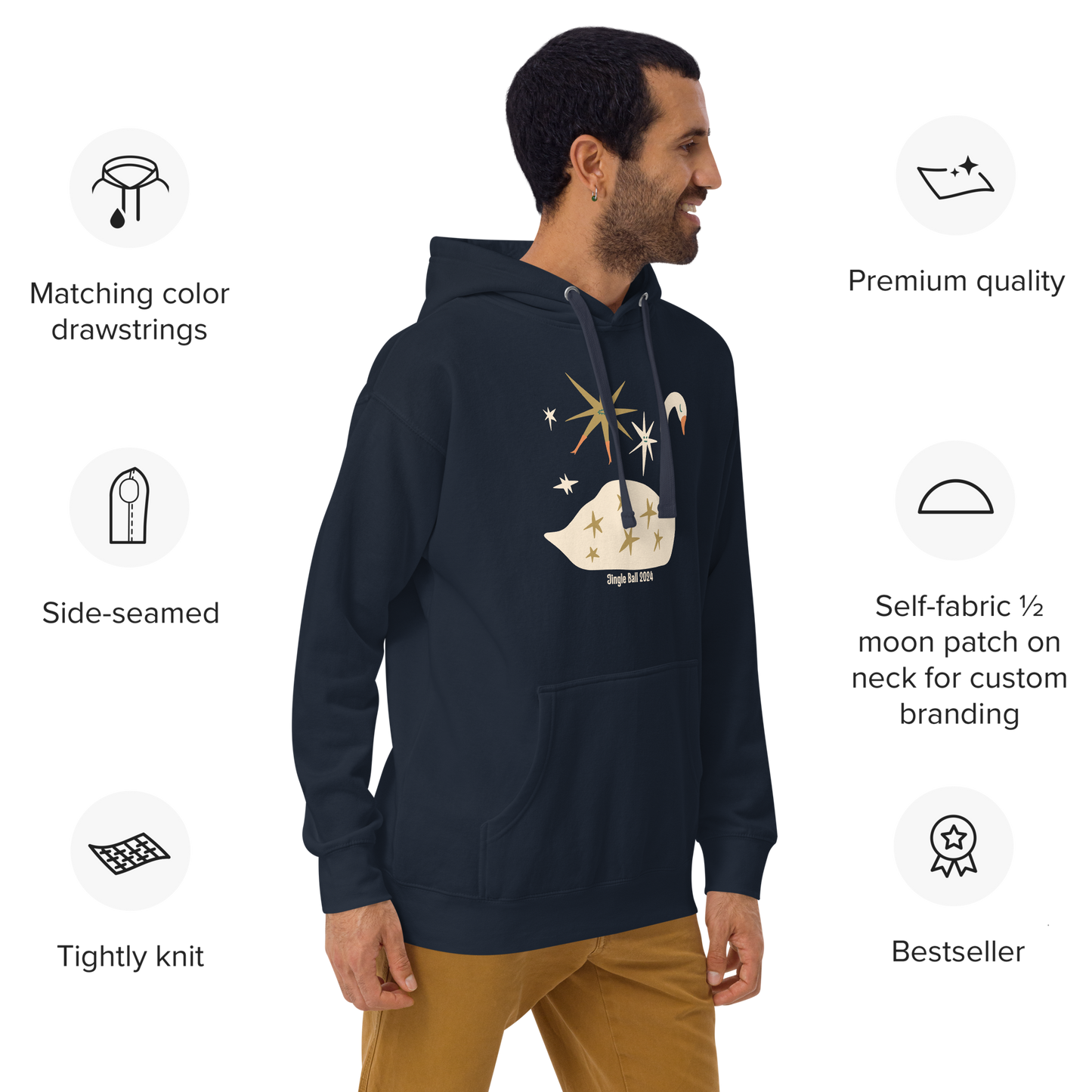 Starlit Swan Unisex Premium Hoodie